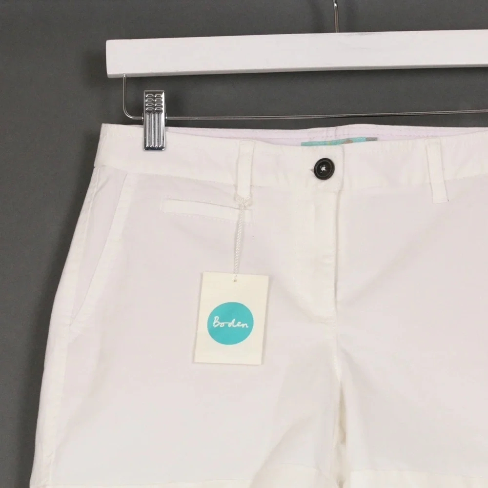 Boden White Women's Cotton Shorts - Picture 2 of 6